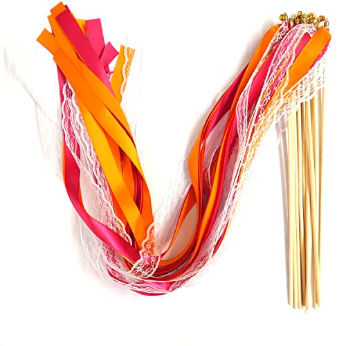Blausky 50 Stück Feenstäbe,Spitze Ribbon Zauberstäbe Wedding Wands Hochzeit Luftschlangen mit Glocken,Wedding Twirling Streamers Spitzenfeenstab für Hochzeit,Weihnachten Party Urlaub Feiern,Orange Blausky 50 Stück Feenstäbe,Spitze Ribbon Zauberstäbe Wedding Wands Hochzeit Luftschlangen mit Glocken,Wedding Twirling Streamers Spitzenfeenstab für Hochzeit,Weihnachten Party Urlaub Feiern,Orange von Blausky