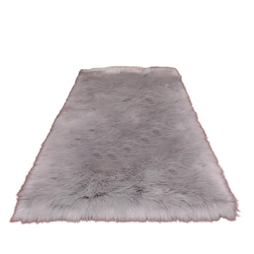Hochflor Teppich Flauschige Teppiche Waschbar & Anti-Rutsch,Rechteck Fellteppich Kunstfell Fell Matte aus Acryl Kunstfell Teppich für Wohnzimmer Schlafzimmer Bettvorleger Flur,Grau,50x80cm Hochflor Teppich Flauschige Teppiche Waschbar & Anti-Rutsch,Rechteck Fellteppich Kunstfell Fell Matte aus Acryl Kunstfell Teppich für Wohnzimmer Schlafzimmer Bettvorleger Flur,Grau,50x80cm von Blausky