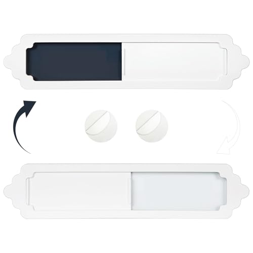 Status Schild mit Magnet & Klebepad – 2-seitig Schiebbar für Küche/Büro/Tür – Leere Whiteboard-Fläche zum Selbstbeschriften (weiß) von BlazeVideo