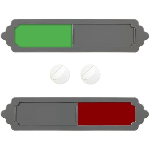 Status Schild mit Magnet & Klebepad Schiebbar für Küche/Büro/Tür – Leere Whiteboard-Fläche zum Selbstbeschriften (grau) von BlazeVideo