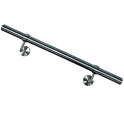 Blech + Profil Edelstahl Handlauf 700mm Geländer geschliffen V2A Wandhandlauf kurzlänge 70cm von Blech + Profil Edelstahlhandel Sägezentrum