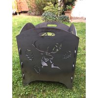 Feuerkorb Motiv Wald Hirsch Wildschwein Mit Wunschname von BlechGestalter