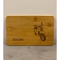 Frühstücksbrettchen „Moped Schwalbe" Mit Persönlicher Gravur von BlechGestalter