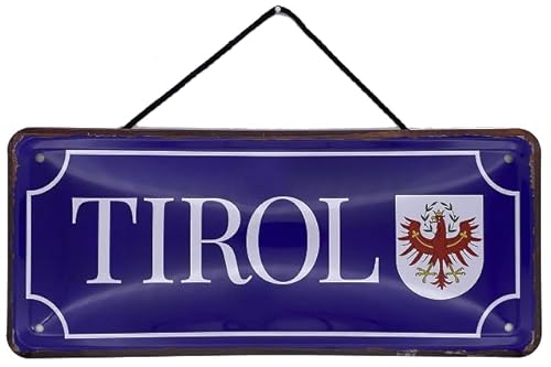 Blechschild mit Kordel 28 x 12 cm Wand/Tür Schild: Tirol Wappen - Blechemma von Blechemma