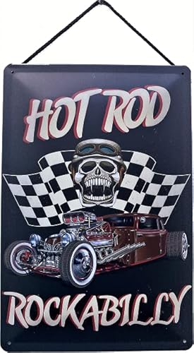 Blechschild mit Kordel 30 x 20 cm Vintage Schild Hot Rod Rockabilly - Blechemma von Blechemma