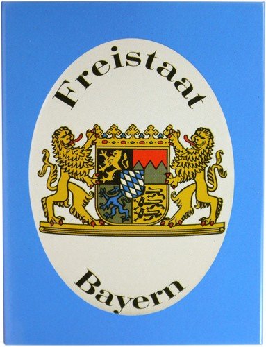 Kühlschrank Metall Magnet 6x8 cm"Freistaat Bayern" Wappen Nostalgie Tin Sign EMAG190 von WOGEKA ART
