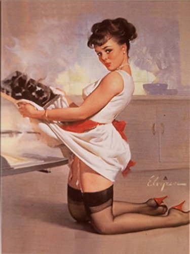 Kühlschrank Metall Magnet 6x8 cm nostalgisch PinUp Girl Nostalgie Tin Sign EMAG300 von WOGEKA ART