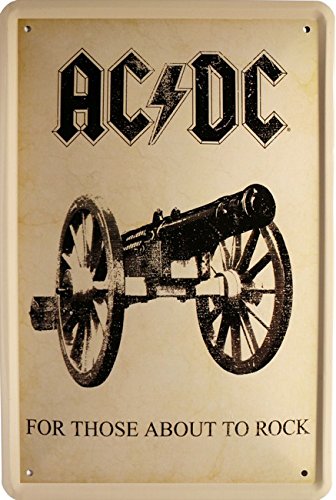 Blechschild AC-DC "For those about to rock" 20 x 30cm Reklame Retro Blech 1136 von Blechschild 20 x 30 cm