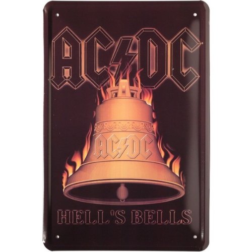 Blechschild AC DC - Hell´s Bells 20 x 30 cm Metallschild Blech 153 von Blechschild 20 x 30 cm