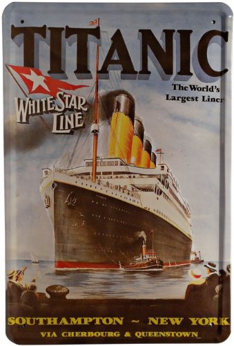 WOGEKA ART Retro Blechschild - Titanic - Metallschild 20 x 30 cm Reklame Blech 58 von WOGEKA ART