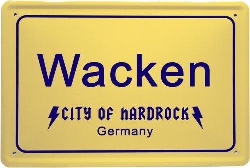 WOGEKA ART Retro Blechschild - Wacken City of Hardrock - witziger Spruch als Geschenk-Idee zum Geburtstag Weihnachten zur Dekoration 20x30 cm Vintage-Design aus Metall 921 WOGEKA ART Retro Blechschild - Wacken City of Hardrock - witziger Spruch als Geschenk-Idee zum Geburtstag Weihnachten zur Dekoration 20x30 cm Vintage-Design aus Metall 921 von WOGEKA ART