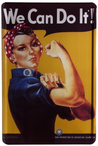 WOGEKA ART Retro Blechschild - We can do it - geprägtes Motiv - witziger Spruch als Geschenk-Idee zum Geburtstag Weihnachten zur Dekoration 20x30 cm Vintage-Design aus Metall 38 von WOGEKA ART
