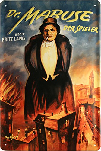 Fritz Lang - Dr. Mabuse der Spieler geprägt 20x30 cm Blechschild 1910 von Blechschild 20 x 30 cm