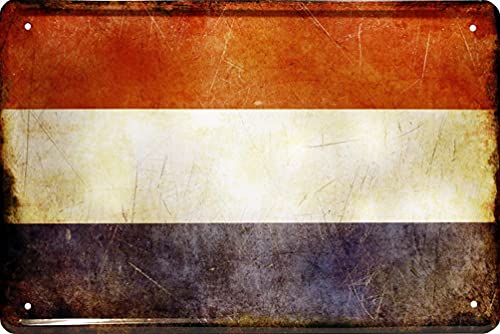 WOGEKA ART Retro Blechschild - Niederlande The Netherlands Holland Fahne Flagge - witziger Spruch als Geschenk-Idee Geburtstag Weihnachten Deko 20x30 cm Vintage-Design Metall 1490 von WOGEKA ART