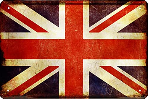 WOGEKA ART Retro Blechschild - Fahne Great Britain England Großbritannien - witziger Spruch als Geschenk-Idee Geburtstag Weihnachten Dekoration 20x30 cm Vintage-Design Metall 1537 von WOGEKA ART