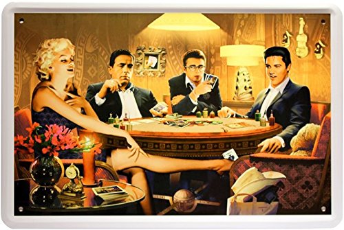 Poker Legenden Retro Motiv Blechschild 20 x 30 cm Reklame Retro Blech 505 von Blechschild 20 x 30 cm