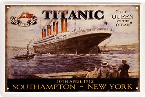 Titanic South Hampton - New York Blechschild 20 x 30 cm Retro Blech 566 Titanic South Hampton - New York Blechschild 20 x 30 cm Retro Blech 566 von WOGEKA ART