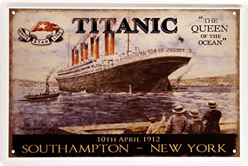 Titanic South Hampton - New York Blechschild 20 x 30 cm Retro Blech 566 von Blechschild 20 x 30 cm