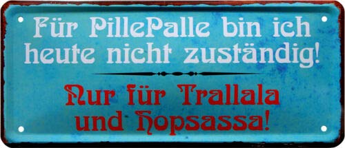 WOGEKA ART Retro Blechschild - Für Pille-Palle bin ich nicht zuständig - witziger Spruch als Geschenk-Idee zum Geburtstag Weihnachten Dekoration 28x12 cm Vintage-Design Metall 1817 von WOGEKA ART