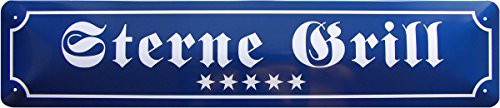 Sterne-Grill Ecke Platz Party Bar Straßenschild Blechschild 46x10 cm STR128 Sterne-Grill Ecke Platz Party Bar Straßenschild Blechschild 46x10 cm STR128 von WOGEKA ART