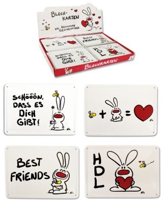 Blechkarte Blechschild Hase Ich liebe Dich Motive 14,5 x 10 cm Lieferung erfolgt sortiert! von Blechschild