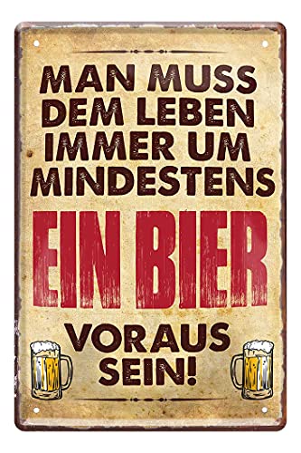 Blechschild Lustiges Bier Retro Deko Metallschild im Vintage Stil - witziger Bierspruch Trinkspruch - Wanddeko Kellerbar Kneipe Pub Partyraum - Geschenkidee für Biertrinker und Genießer - 20x30cm von Blechschild