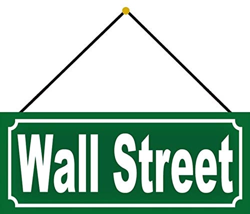 Blechschild mit Kordel 27 x 10 cm Straßenschild: Wall Street - Blechemma von Blechschild