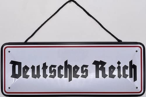 Blechschild mit Kordel 27 x 10 cm Wand/Tür Schild: Deutsches Reich ! - Blechemma von Blechschild