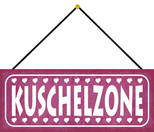 Blechschild mit Kordel 27 x 10 cm Wand/Tür Schild: Kuschelzone - Blechemma von Blechschild