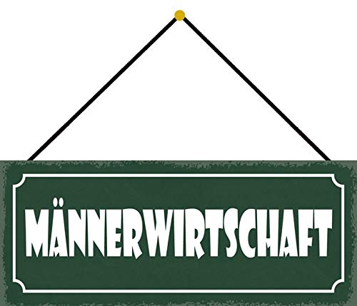 Blechschild mit Kordel 27 x 10 cm Wand/Tür Schild: Männerwirtschaft - Blechemma von Blechschild