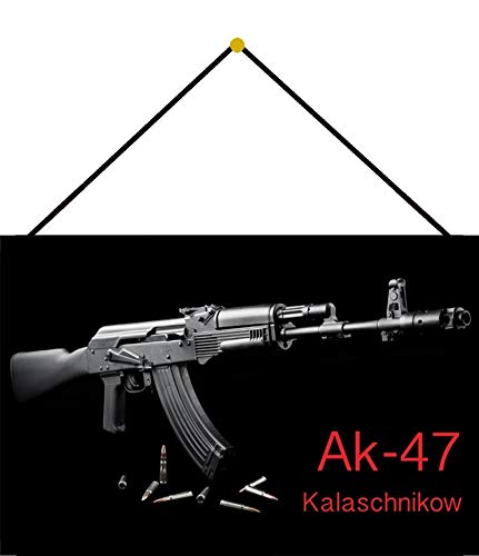 Blechschild mit Kordel 30 x 20 cm AK-47 Kalaschnikow - Blechemma von Blechschild