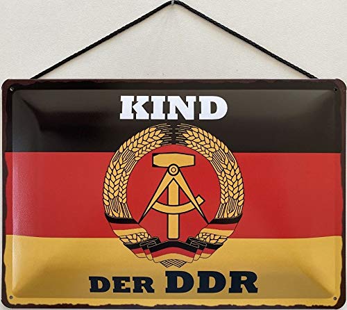 Blechschild mit Kordel 30 x 20 cm Kind der DDR - Blechemma Blechschild mit Kordel 30 x 20 cm Kind der DDR - Blechemma von Blechschild