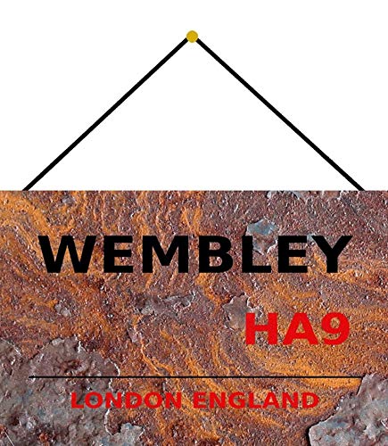 Blechschild mit Kordel 30 x 20 cm Road Sign: Wembley HA9 - London England - Blechemma von Blechschild