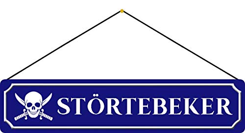 Blechschild mit Kordel 47 x 10 cm Straßenschild: Störtebeker - Blechemma von Blechschild