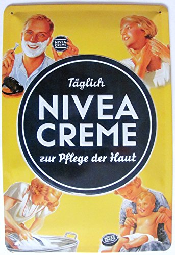 N i v e a - Täglich Creme zur Pflege der Haut - Retro Blechschild 30 x 20 cm - Original Werbung von 1937 von Blechschild