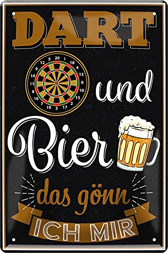 schilderkreis24 lustiger Spruch: “Dart UND Bier DAS GÖNN ICH Mir” Deko Bar Pub Schild Theke für Dart Fans Geschenkidee 20x30cm von schilderkreis24