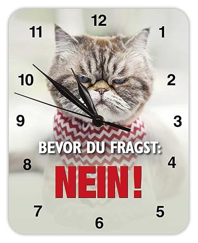 Blechwaren Fabrik Braunschweig GmbH Bevor Du fragst: Nein! (Katze) - Wanduhr - Kultuhr - KU28 von Blechwaren Fabrik Braunschweig GmbH