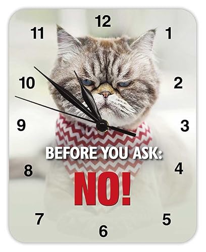 Blechwaren Fabrik Braunschweig GmbH Bevore You Ask: NO! (Cat) - Wanduhr - Kultuhr - KU29 von Blechwaren Fabrik Braunschweig GmbH