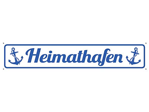 Blechwaren Fabrik Braunschweig GmbH Blechschild Straßenschild Heimathafen 46x10 cm STR 164 von Blechwaren Fabrik Braunschweig GmbH
