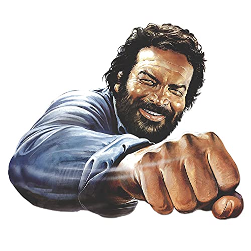 Blechwaren Fabrik Braunschweig GmbH Bud Spencer und Terence Hill - Bud Spencer mit Faust - konturgeschnittenes Stahl-Blechschild - 45x45 cm BUDC02 von Blechwaren Fabrik Braunschweig GmbH