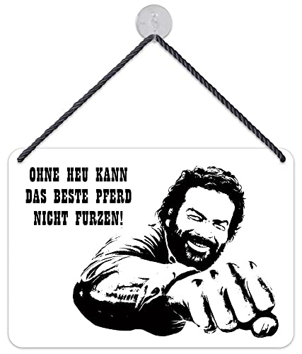 Blechwaren Fabrik Braunschweig GmbH Bud Spencer und Terence Hill - Ohne Heu - Bud Spencer Faust - Kulthänger Blechschild - 16,5x11,5 cm KHC01 von Blechwaren Fabrik Braunschweig GmbH