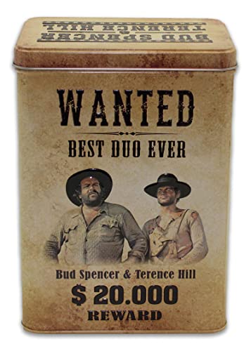 Blechwaren Fabrik Braunschweig GmbH - Bud Spencer & Terence Hill Vintage Aufbewahrungsbox - Wanted - 14.5 cm x 11 cm x 2 cm von Blechwaren Fabrik Braunschweig GmbH