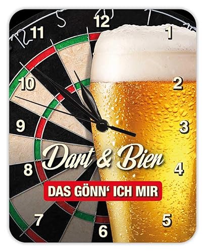 Blechwaren Fabrik Braunschweig GmbH Dart & Bier Das gönn' ich Mir - Wanduhr - Kultuhr - KU16 von Blechwaren Fabrik Braunschweig GmbH