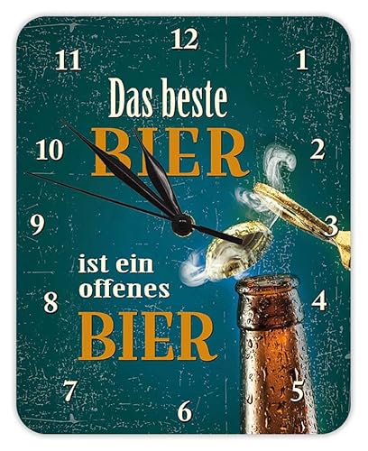 Blechwaren Fabrik Braunschweig GmbH Das Beste Bier ist EIN offenes Bier - Wanduhr - Kultuhr - KU25 von Blechwaren Fabrik Braunschweig GmbH