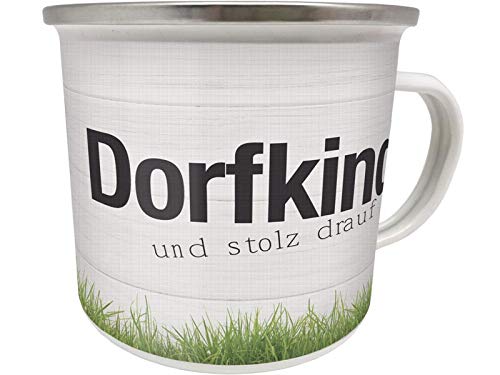 Blechwaren Fabrik Braunschweig GmbH Emaille Becher 0,5 L - DORFKIND UND STOLZ Drauf ! - EB55 Tasse Mug von Blechwaren Fabrik Braunschweig GmbH