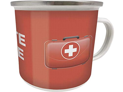 Blechwaren Fabrik Braunschweig GmbH Emaille Becher 0,5 L - ERSTE Hilfe ! - EB56 Tasse Mug First AID NOTFALLBECHER von Blechwaren Fabrik Braunschweig GmbH