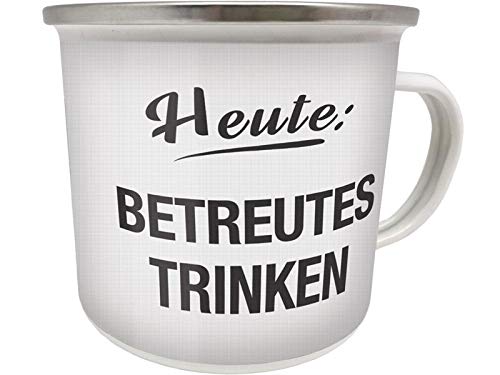 Blechwaren Fabrik Braunschweig GmbH Emaille Becher 0,5 L - Heute : BETREUTES Trinken ! - EB41 Blechwaren Fabrik Braunschweig GmbH Emaille Becher 0,5 L - Heute : BETREUTES Trinken ! - EB41 von Blechwaren Fabrik Braunschweig GmbH