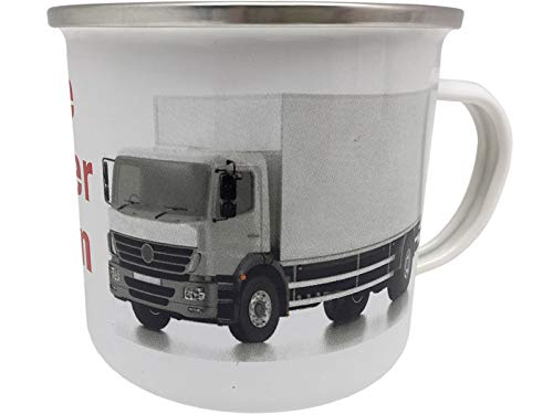Blechwaren Fabrik Braunschweig GmbH Emaille Becher - Echte Männer Fahren LKW - EB20 emaillierte Tasse 0,5l von Blechwaren Fabrik Braunschweig GmbH