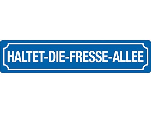 Blechwaren Fabrik Braunschweig GmbH - HALTET DIE Fresse Allee - 3D geprägtes Blechschild Straßenschild 46x10 cm STR 219 von Blechwaren Fabrik Braunschweig GmbH