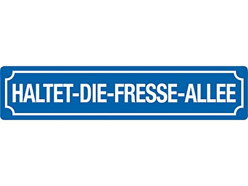 Blechwaren Fabrik Braunschweig GmbH - HALTET DIE Fresse Allee - 3D geprägtes Blechschild Straßenschild 46x10 cm STR 219 von Blechwaren Fabrik Braunschweig GmbH